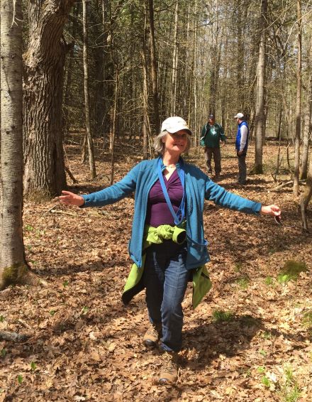 Lawrie Keillor-Faulkner on the trails at Ayottes Point Woods