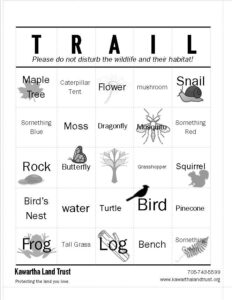 Trail Bingo Card
