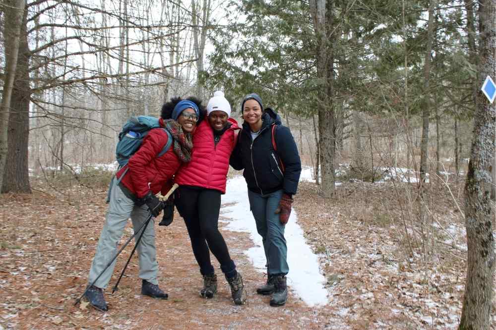 Zwena Gray, Camara Chambers, and Patricia Wilson at Stony Lake Trails
