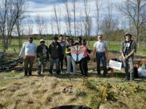 Group photo of volunteers and KLT staff at Dance Nature Sanctuary after planting trees, wildflowers and shrubs