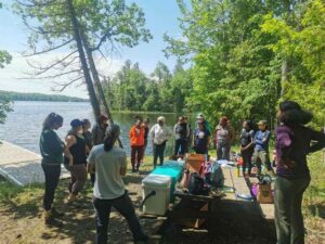 Attendees at second annual women's backcountry skills clinic at Big (Boyd/Chiminis) Island