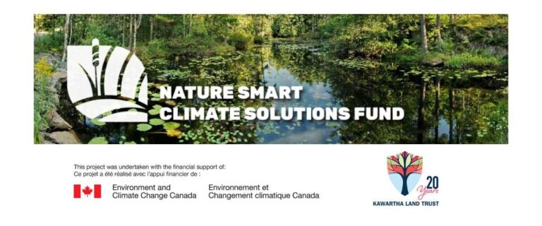 Environment and Climate Change canada logo, Nature Smart Climate Solutions Fund header, and KLT logo