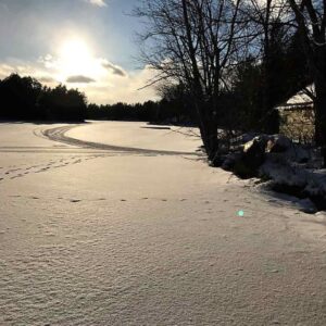 View of Stony Lake in winter