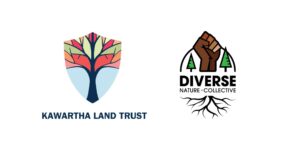 Kawartha Land Trust logo and Diverse Nature Collective Logo