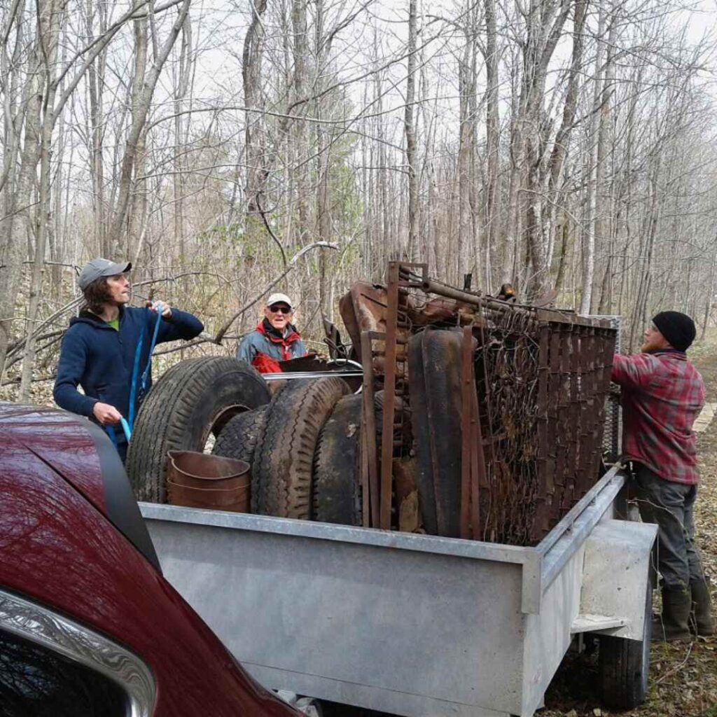 Trailer of legacy waste being removed