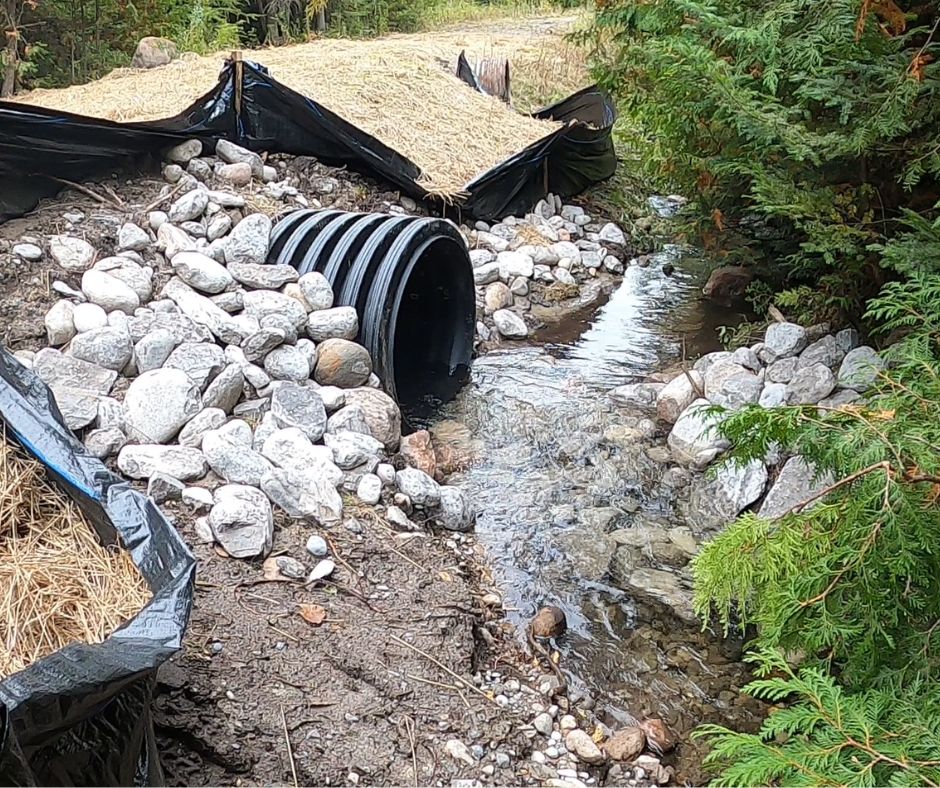 Kawartha Land Trust Partners in Conservation culvert lowering to connect coldwater stream