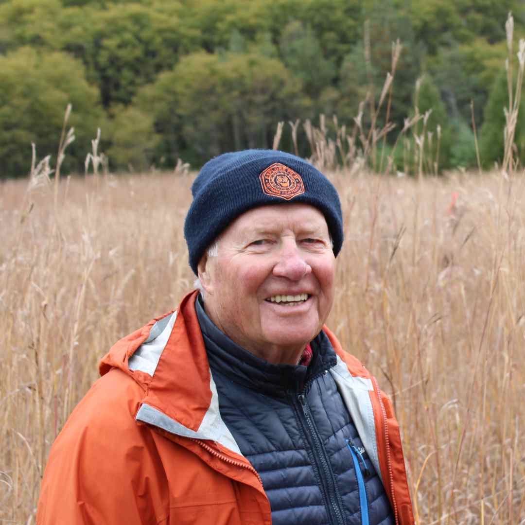 Ralph McKim in tallgrass prairie at Ballyduff Trails in Kawartha Lakes