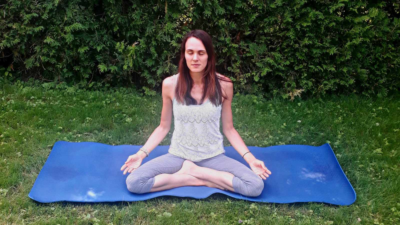 Katrina Behr in a yoga pose