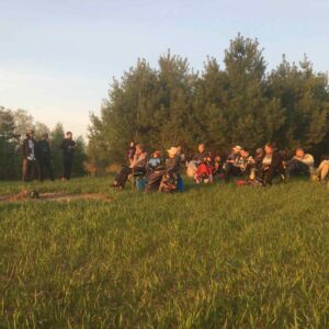 Creators Garden Birds team speaking at Kawartha Land Trust Migratory Bird Day Dawn Chorus at Ballyduff Trails in Pontypool 