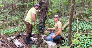 Colin and Adam conducting field work