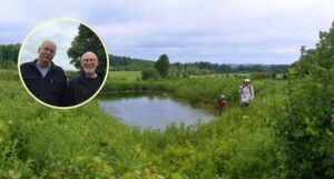 Sheidow Farm CEA with inset image of Robert Ertel and Ron Awde