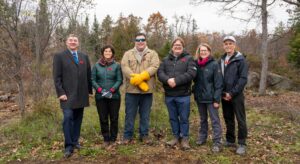 MPP Dave Smith, Geri Blinick, Gary Pritchard, John Kintare, Alison Howson, Randy Northey